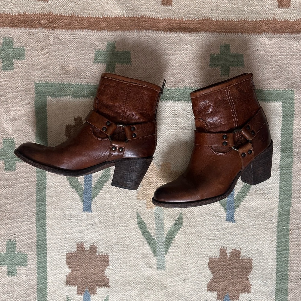 Frye Brown Leather Ankle Boots